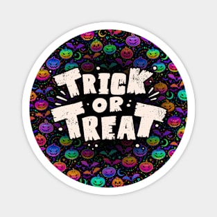 Trick or Treat, Halloween, colored halloween pattern Magnet